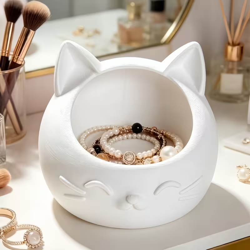 Mini Cartoon Cat-Shaped Storag - Token Tray Organizer 评论和价格