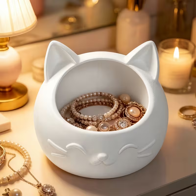 Mini Cartoon Cat-Shaped Storag - Token Tray Organizer 评论和价格