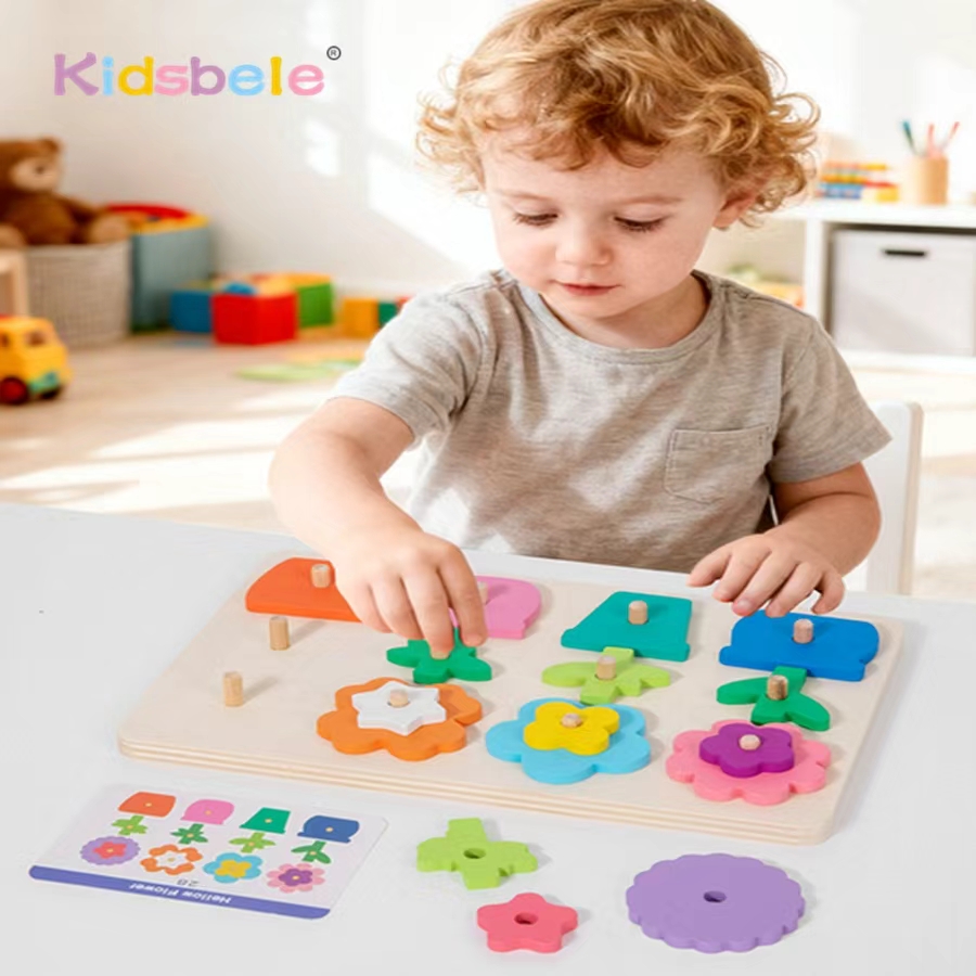 Montessori DIY Wooden Flower P - Board Game Nature 评论和价格