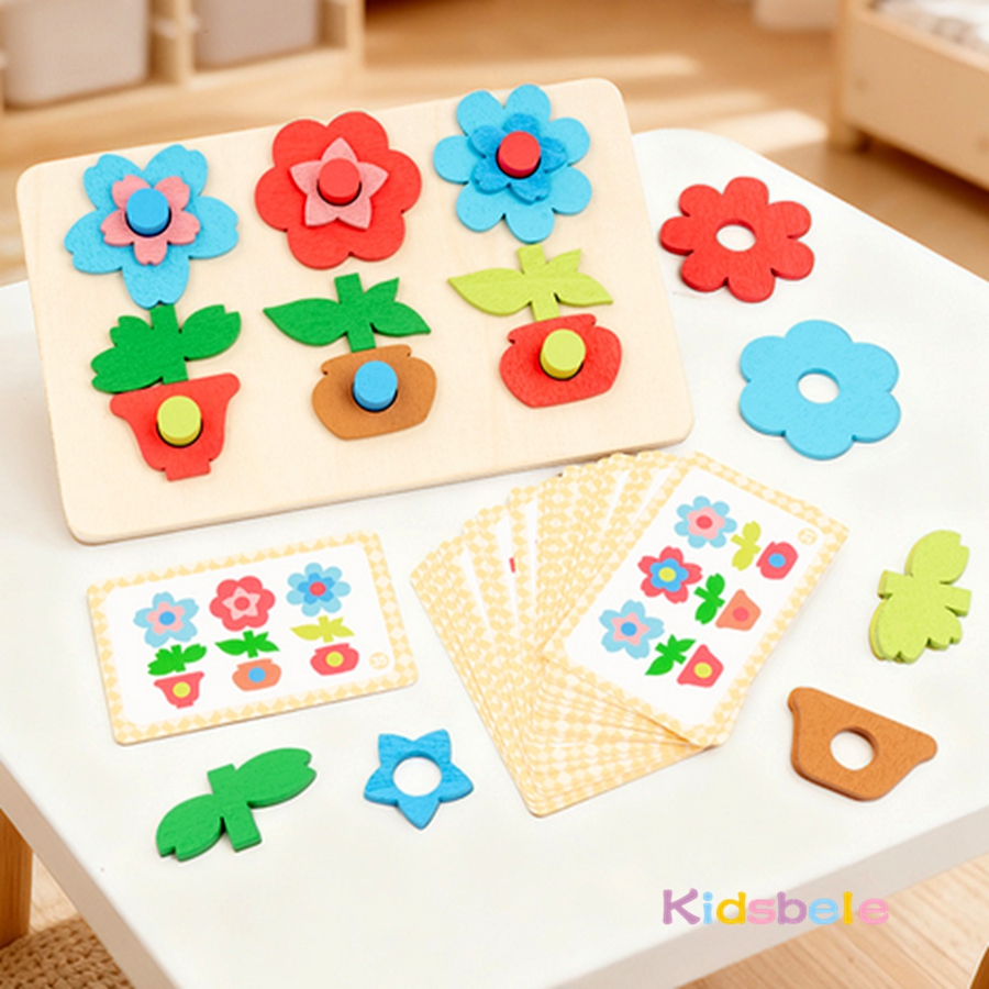 Montessori DIY Wooden Flower P - Board Game Nature 评论和价格
