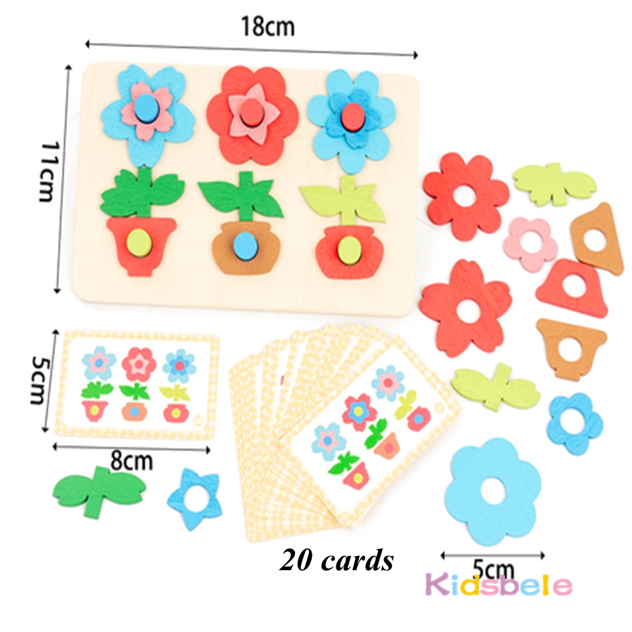 Montessori DIY Wooden Flower P - Board Game Nature 评论和价格