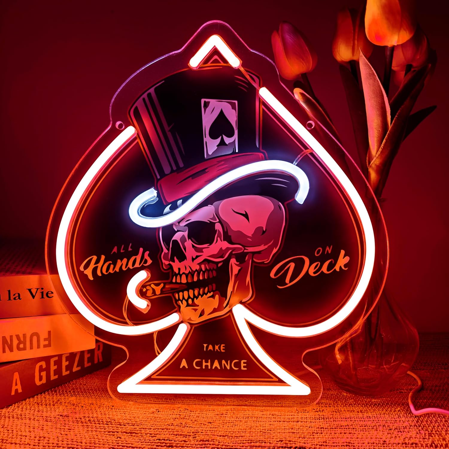 Skull Ace of Spades Neon Signs - Board Game Hotel 评论和价格