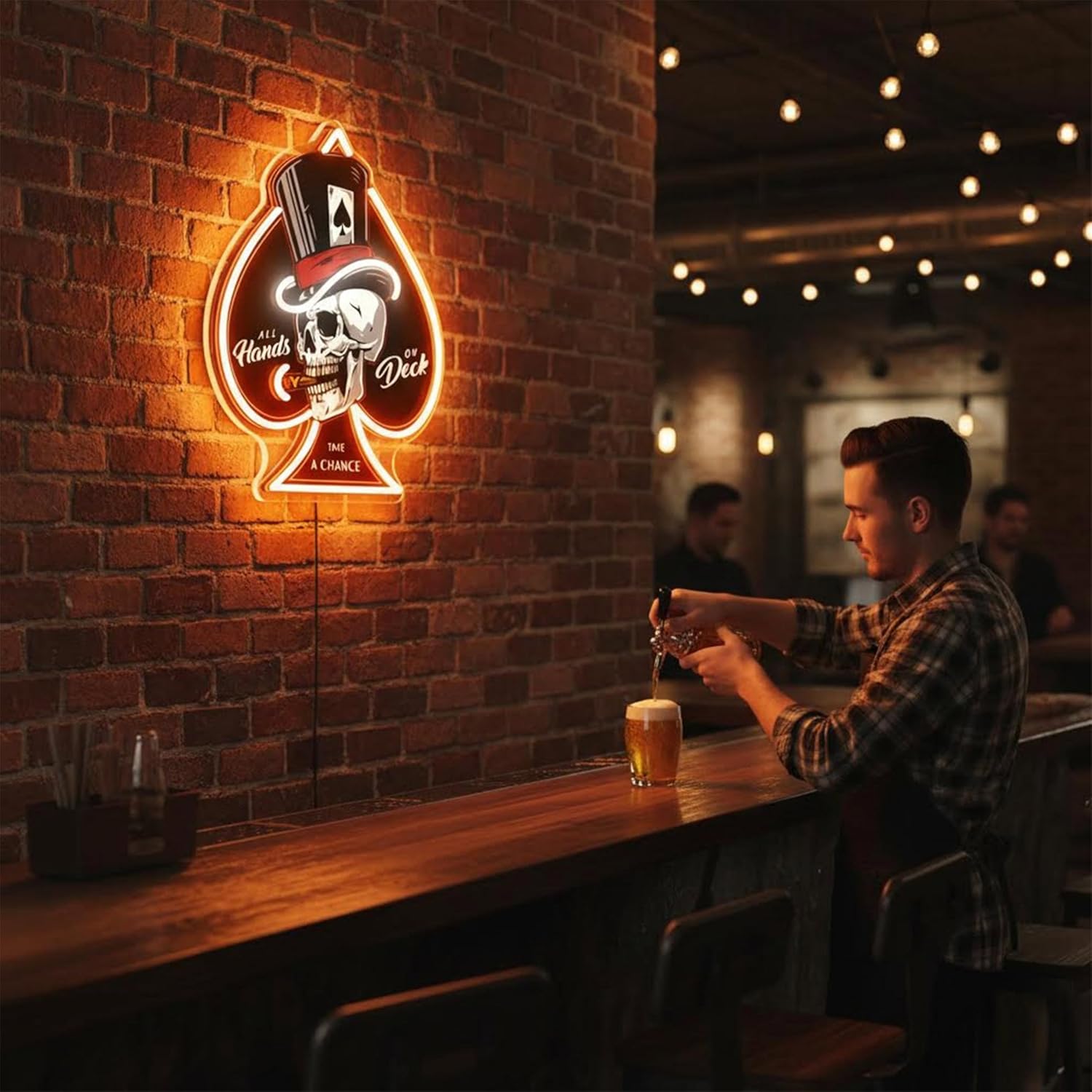 Skull Ace of Spades Neon Signs - Board Game Hotel 评论和价格