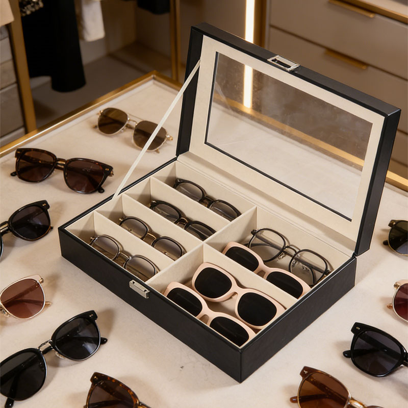 Black 6-Compartment Eyeglass S - Token Tray Organizer 评论和价格