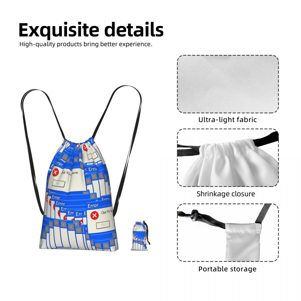 Windows Xp Error Tiled Drawstr - Tile Bag Drawstring 评论和价格