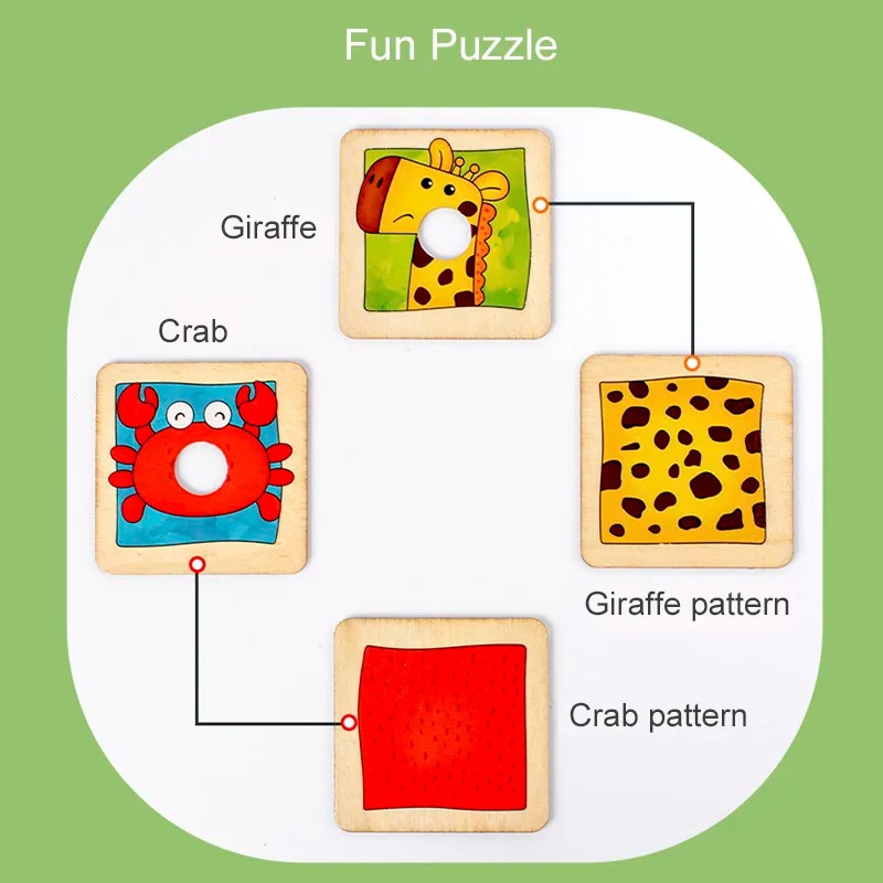 Wooden Animal Fur Pattern Matc - Board Game Nature 评论和价格