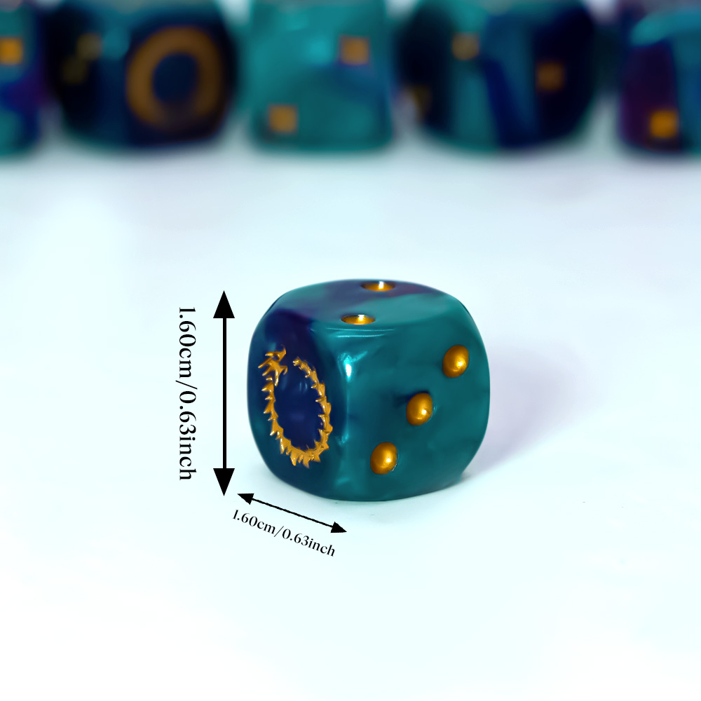 6Pcs Deep Sea Gold Flame D6 Di - Dice Set Polyhedral 评论和价格