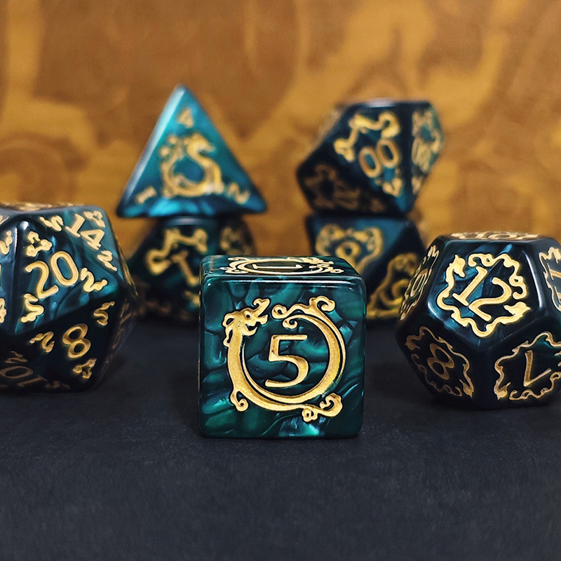 7pcs DND Dice 7Pcs/set Dragon  - Dice Set Polyhedral 评论和价格